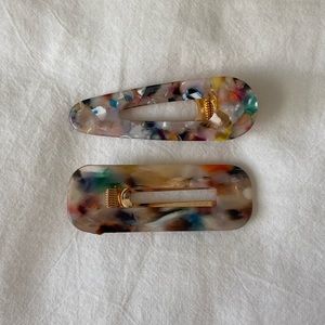 Colored Tortoise Hair Barrette
